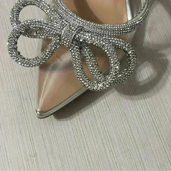 inc international concepts Women Slingback Stiletto Dress Pump Silver Bling 6M - Picture 10 of 13